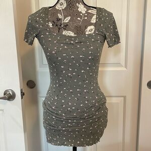Grey Floral Dress